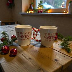 🎁🎄(2) Pack “Mint To Be” Ceramic Mugs ($10) Multiple Two Packs Available 
