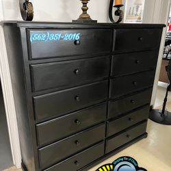 Black 12 Drawer Dresser Pinewood Chest Comoda Nueva 