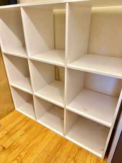 White 9-Cube Storage Shelving Unit