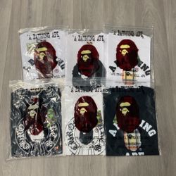 Bape Tees, All Sizes And Colors And All Brand New In Bag