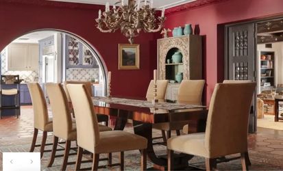 9-Foot Macassar Wood Dining / Conference Table Beverly Hills Designed Home