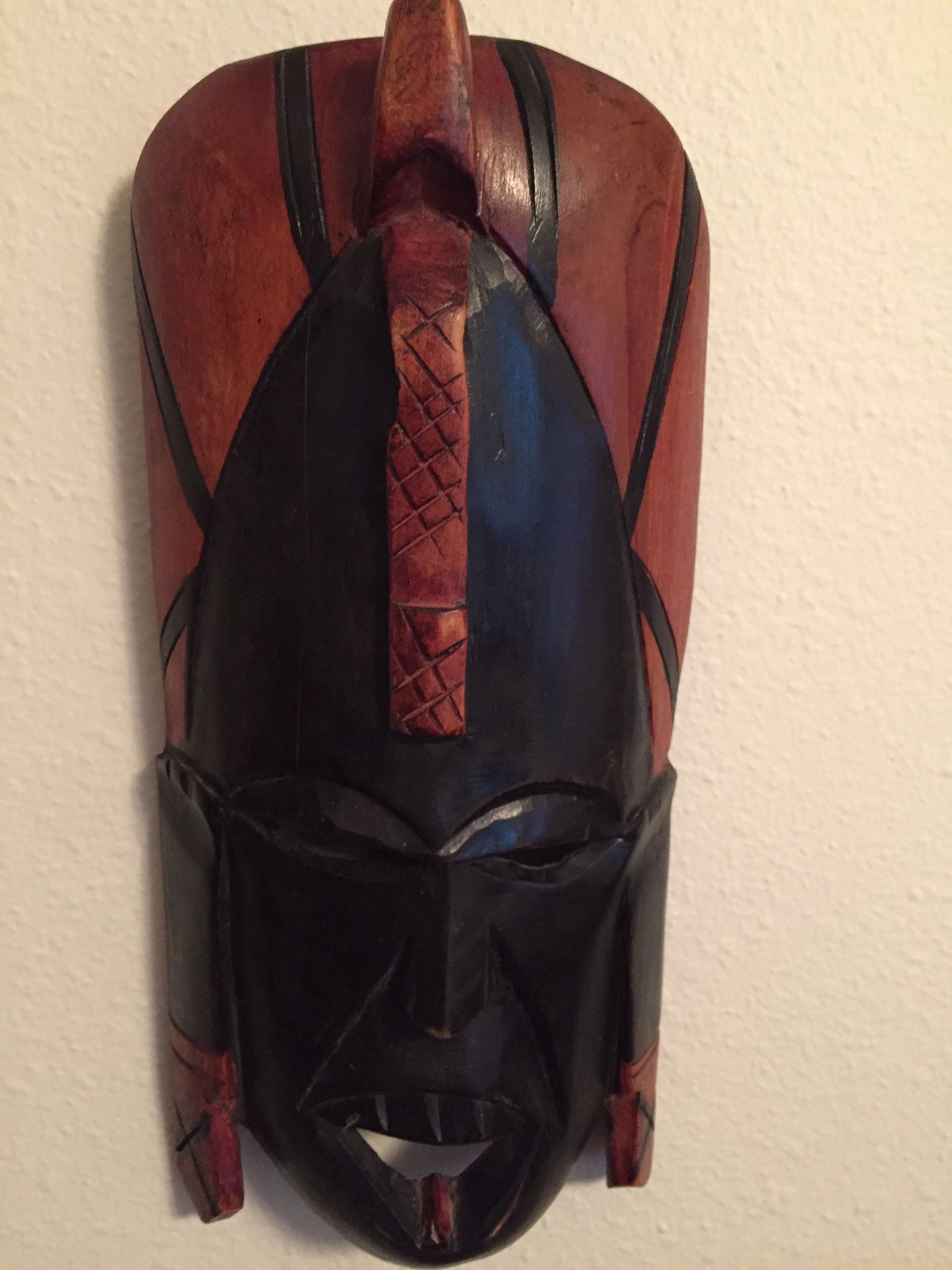 West Africa wood carving 2 tone mask