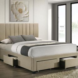 Queen platform bed frame box spring not required