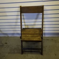 Antique Solid Oak Folding Chairs