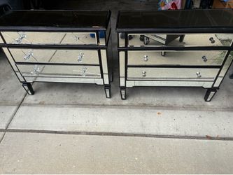 40 for both-   Black and mirror  nightstand - side table