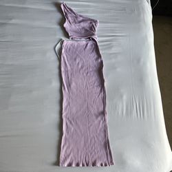 Lulus Lavender One-Shoulder Cutout Dress (S)
