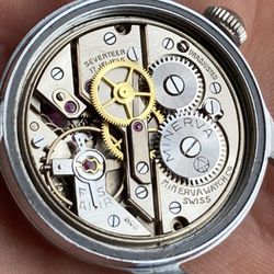  Very Rare Vintage Minerva Cal.49 Double Signed  Watch NOS