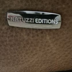 NATUZZI Leather Sofa.