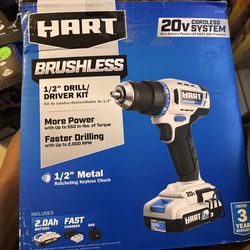 HART 20-Volt Brushless 1/2-inch Drill/Driver Kit, Gen 2