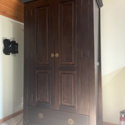 Wooden Armoire, Nightstands And Trunk