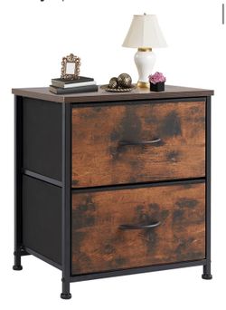 Brand New in Box Nightstand Small Dresser with 2 Fabric Drawers Side Bedroom End Table