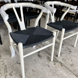 Set 2 Wishbone Chairs, Wooden 