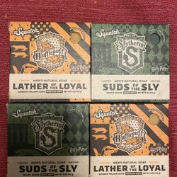 Dr. Squatch Harry Potter Collection - Men's Natural Bar Soap 4 Pack Bundle and Collector's Box - Soap inspired by Gryffindor, Sly