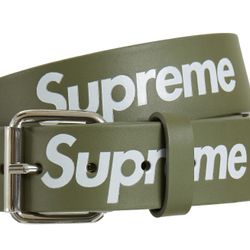 Supreme Leather Belt * OLIVE* S/M - Brand New In Box!