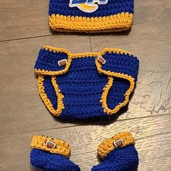 LA Rams Diaper Cover Set Photo Prop Newborn 