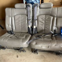 Grey Leather 3rd Row Seats. No Rips Or Tears