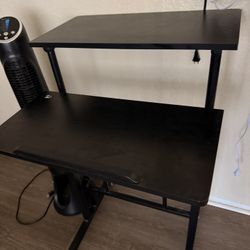 23.5 in. Rectangular Black Standing Desk with Adjustable Height Feature