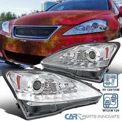 Left & Right 2006-2010 Lexus IS250 IS350 LED Strip Projector Headlights Lamps