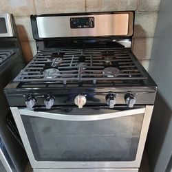 Whirlpool 30" Wide Apartment Size 5 Burner Stainless Steel Gas Stove Range Estufa