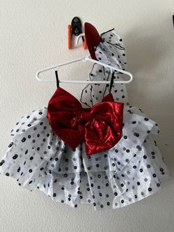 Hollywood Babe White Polka Dot Costume Skirt & Headpiece Size 4/5