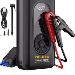 Brandnew Jump Starter with Air Compressor, 2500A 120PSI Car Battery Jump Starter with Digital Tire Inflator, 12V Lithium Jump Box for Vehicles, Batter