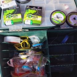 Tackle Boxes, Lures,Line, Reel