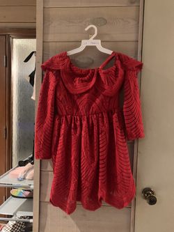 Red Lace Dress by Bloomingdales Size 8 Jr
