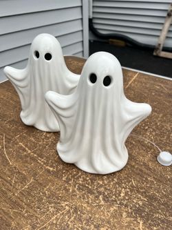 Halloween ceramic ghost light up