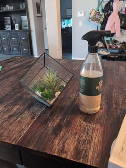 Geometric faux succulent decor
