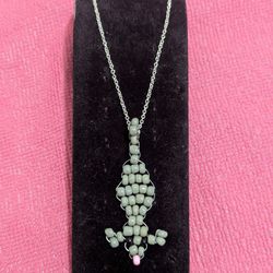 Handmade Beaded Mouse Necklace – 16” Dangle Pendant