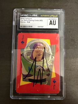 Buzz Lightyear Signed Toy Story Playing Card CGC JSA AU
