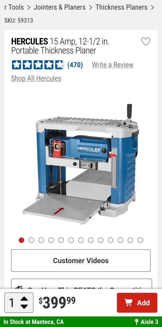 Hercules Planer And Table Saw