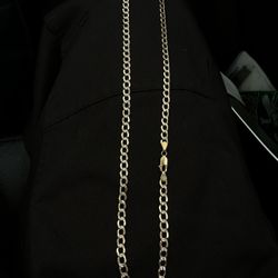 14k Diamond Cut Curb Link Chain / 10k Earrings 