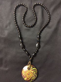 Unique Design Glass Stone Pendant Long Necklace