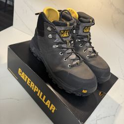 Gently Worn Caterpillar Steel Toe Boots Men Size 9 Work 