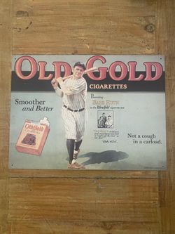 Babe Ruth cigarette advertising Metal Sign