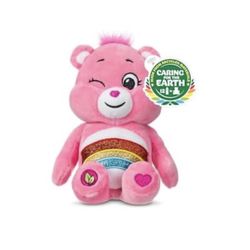 Care Bears - Fun Size - Cheer Bear Sparkle Plushie Stuffed Animal Pink Soft NEW