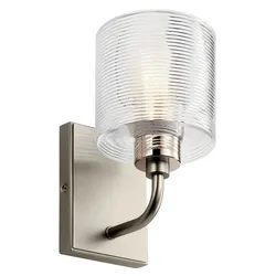 9.25" Kichler Harvan Satin Nickel 1‑Light Wall Sconce – Modern Industrial Look
