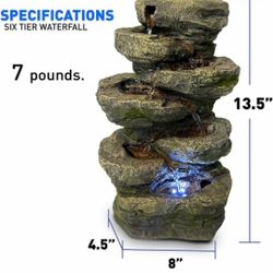 Small Decorative Waterfall Feature for Home and Office Water-Fountain, 4-Tier
Four tier waterfall,
