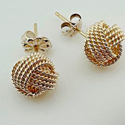 Tiffany&co 925 Sterling silver knot stud earrings