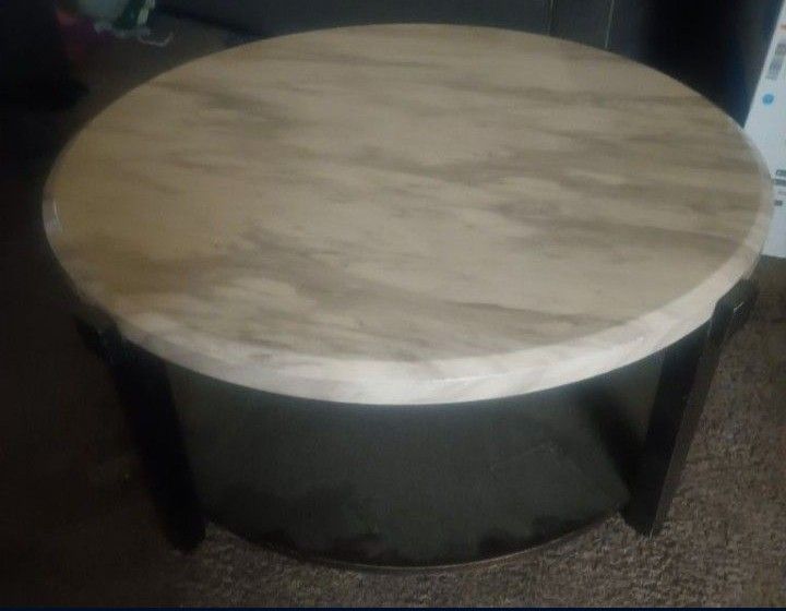 Marble Like Round Table 