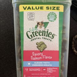 Feline Greenies Dental Treats, Savory Salmon Flavor, 9.75 Ounces