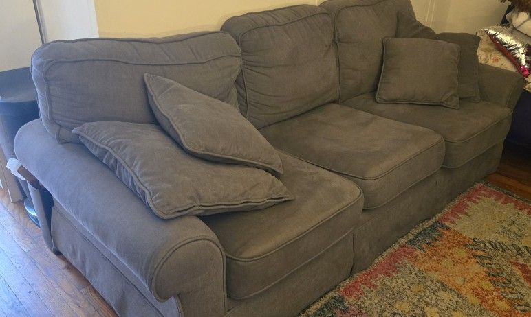 Couch, Large Grey Fabric