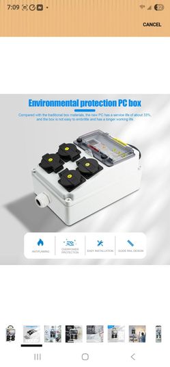 Power Distribution Box, 110V Electricity Meter Electrical Box with NEMA 5-20 Power Outlet Pane, IP54 Electrical Breaker Socket Distribution Box for Co