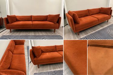 All Modern Aquarius 85” Burnt Orange Sofa – Mid-Century Modern