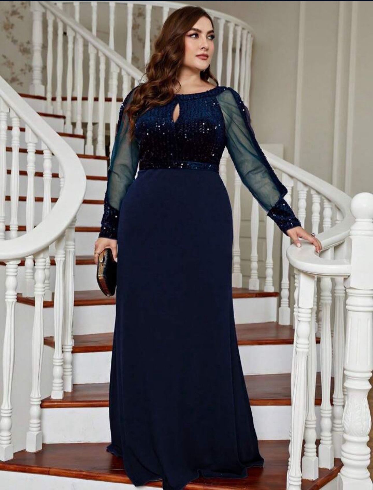 Sparkly Mesh Evening Party Dress With Sequins