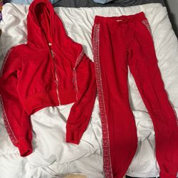 Red And Gem Design Tracksuit 