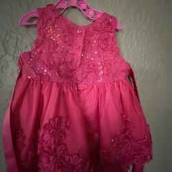 Dress For  Baby Girl Fuchsia Pink 12 Mos
