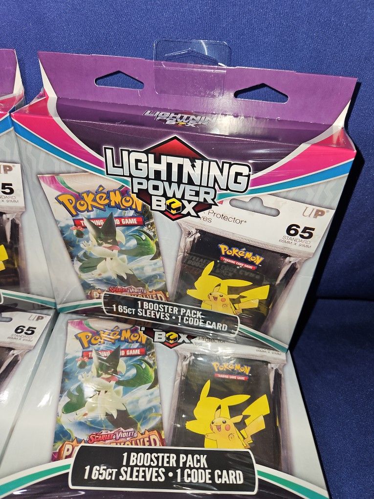 Set Of 4 Pokmon TCG: LIGHTNING POWER BOX. Booster & Sleeve Pack!!
