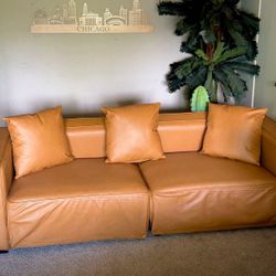 *Brand New* Modern Faux Leather Sofa